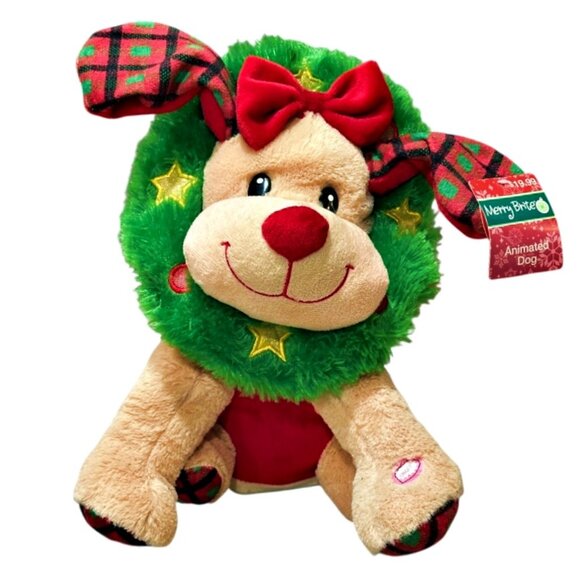 Goffa Animated Plush Dog Dances Lights Sings Rockin' Around the Christmas Tree - Picture 1 of 9